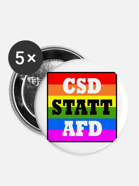 Csd statt afd - Buttons klein 25 mm (5er Pack) - Weiß