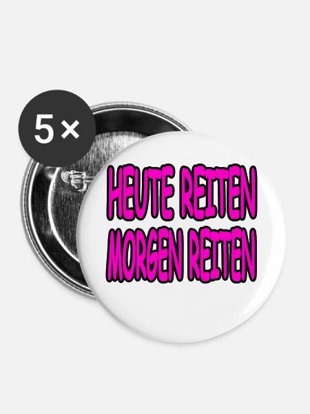 Reiten - Buttons klein 25 mm (5er Pack) - Weiß