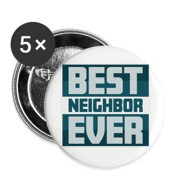 Bester Nachbar aller Zeiten Liebste Tolle Art der Welt - Buttons klein 25 mm (5er Pack) - Weiß - Vorne