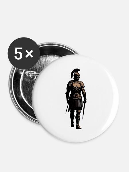 Römischer Centurio-Offizier - Buttons klein 25 mm (5er Pack) - Weiß