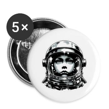 Space boy - Buttons small 1''/25 mm (5-pack) - white - Front