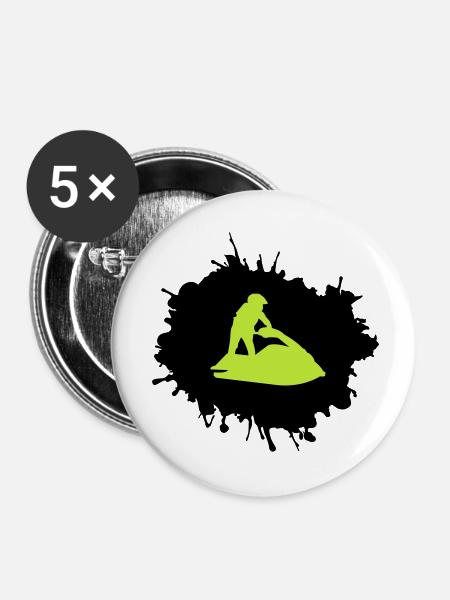jet ski klecks - Buttons klein 25 mm (5er Pack) - Weiß