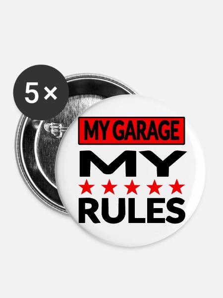 Garage - Buttons klein 25 mm (5er Pack) - Weiß