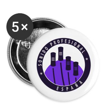 Logo avec fond transparent. - Lot de 5 petits badges (25 mm) - blanc - Devant