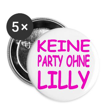 Party - Buttons klein 25 mm (5er Pack) - Weiß - Vorne