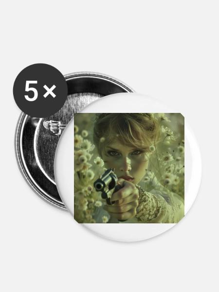Beautiful Death - Buttons klein 25 mm (5er Pack) - Weiß