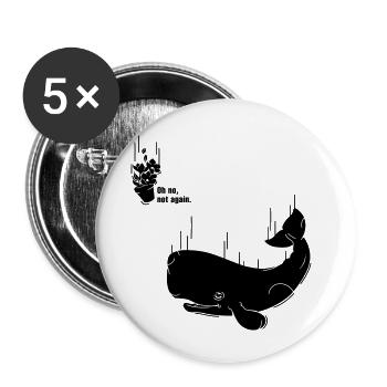 Petunia & Whale - Buttons klein 25 mm (5er Pack) - Weiß - Vorne