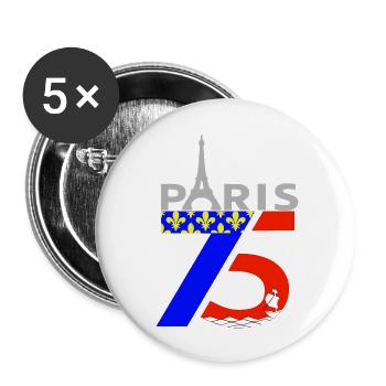 Paris - Buttons klein 25 mm (5er Pack) - Weiß - Vorne