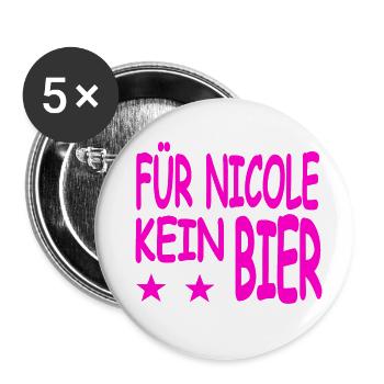 Bier - Buttons klein 25 mm (5er Pack) - Weiß - Vorne