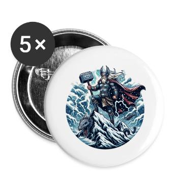 Le dieu du tonnerre - Lot de 5 petits badges (25 mm) - blanc - Devant