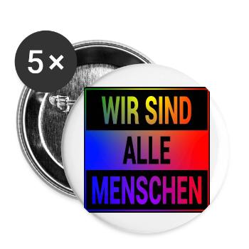 Wir sind alle Menschen Pride! - Buttons klein 25 mm (5er Pack) - Weiß - Vorne