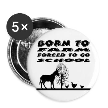 Ferme - Lot de 5 petits badges (25 mm) - blanc - Devant