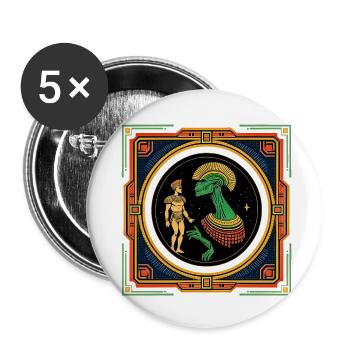 Ägyptisches Treffen mit Freunden - Buttons klein 25 mm (5er Pack) - Weiß - Vorne