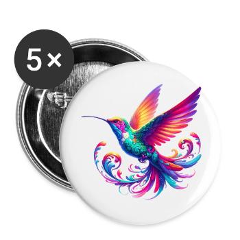 Kolibri - Buttons klein 25 mm (5er Pack) - Weiß - Vorne