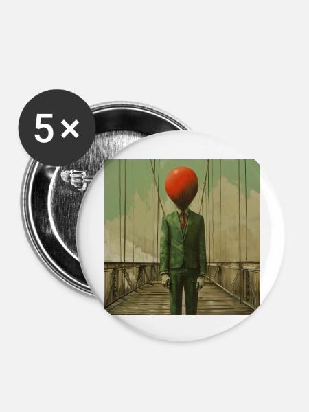 Luftballon - Buttons klein 25 mm (5er Pack) - Weiß