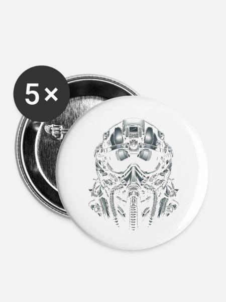 Zukünftiger Kampfpilot - Buttons klein 25 mm (5er Pack) - Weiß