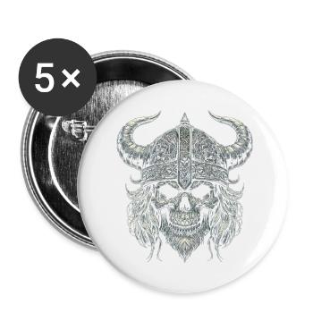 Tapferkeit der Wikinger - Buttons klein 25 mm (5er Pack) - Weiß - Vorne