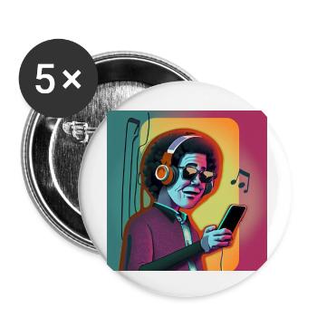 Psychedelic Sound Rush : le voyage d’un accro de la musique - Lot de 5 petits badges (25 mm) - blanc - Devant