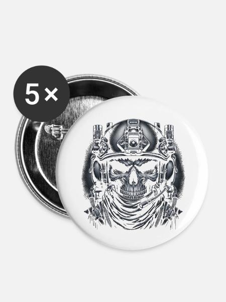 Ewige Wachsamkeit - Buttons klein 25 mm (5er Pack) - Weiß