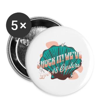 Shellfish Oyster Pearl Seafood Scallop Lover Food - Buttons small 1''/25 mm (5-pack) - white - Front