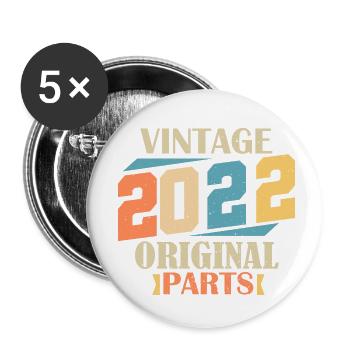 Month 2022. 2022 Birthday Gift. 2 Year Birth - Buttons small 1''/25 mm (5-pack) - white - Front