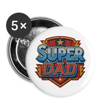 FÊTE DES PÈRES - Lot de 5 petits badges (25 mm) - blanc - Devant