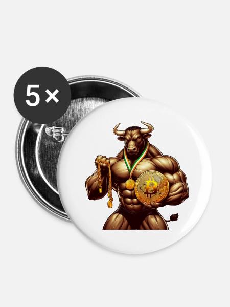 Bitcoin Bulle - Buttons klein 25 mm (5er Pack) - Weiß