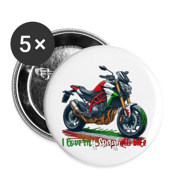 Sind Sie auch stolz auf Ihr italienisches Motorrad? - Buttons klein 25 mm (5er Pack) - Weiß - Vorne