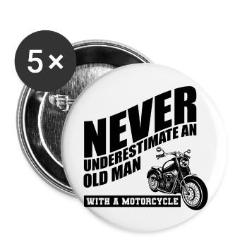 Lustiger Motorrad Spruch - Buttons klein 25 mm (5er Pack) - Weiß - Vorne