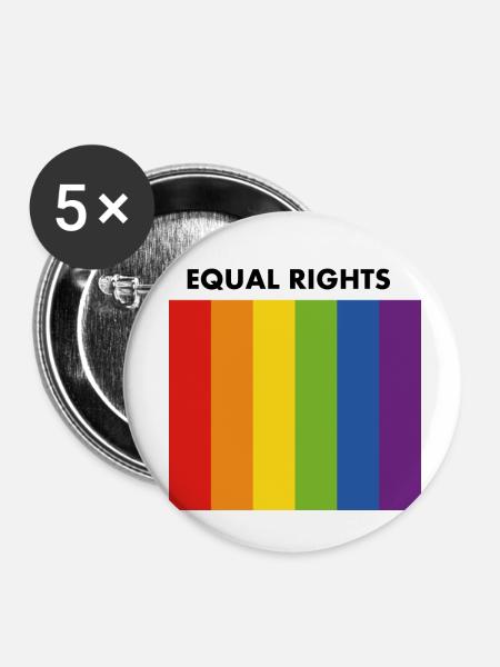Flagge für Gleichberechtigung - Buttons klein 25 mm (5er Pack) - Weiß