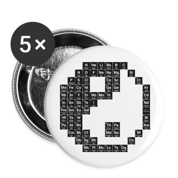 Periodensystem - Buttons klein 25 mm (5er Pack) - Weiß - Vorne