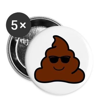 coole kacke - Buttons klein 25 mm (5er Pack) - Weiß - Vorne
