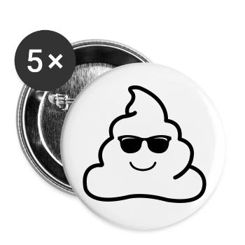 coole kacke - Buttons klein 25 mm (5er Pack) - Weiß - Vorne