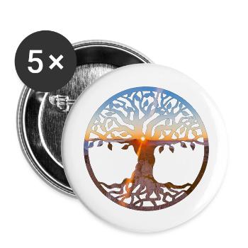 Tree of LifeSunrise - Buttons small 1''/25 mm (5-pack) - white - Front