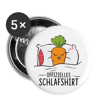 Offizielles Schlafshirt Karotte - Buttons klein 25 mm (5er Pack) - Weiß - Vorne