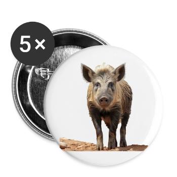 Le porc ibérique est un vrai régal - Lot de 5 petits badges (25 mm) - blanc - Devant