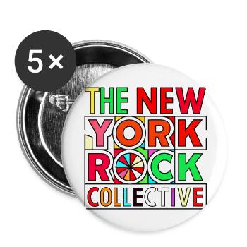 New York Rock Collective - Funky Retro Tee Design - Lot de 5 petits badges (25 mm) - blanc - Devant
