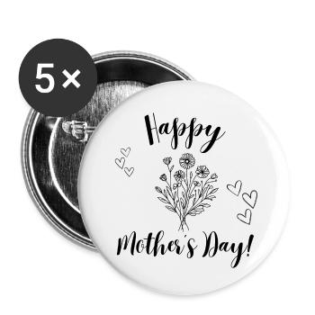 Happy Mothers Day - Buttons small 1''/25 mm (5-pack) - white - Front