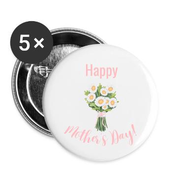 Happy Mothers Day - Buttons small 1''/25 mm (5-pack) - white - Front