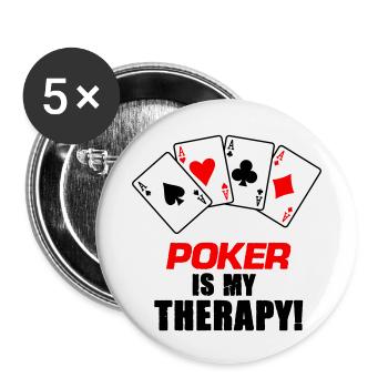 poker therapie - Buttons klein 25 mm (5er Pack) - Weiß - Vorne