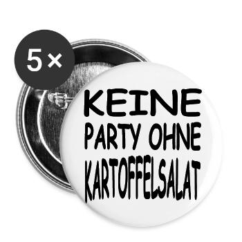 Party - Buttons klein 25 mm (5er Pack) - Weiß - Vorne