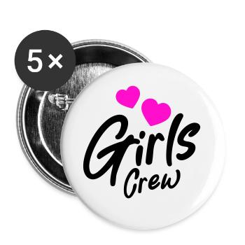 Girls Crew Herz - Buttons klein 25 mm (5er Pack) - Weiß - Vorne