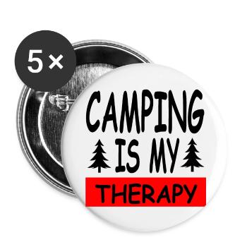 Camping - Buttons klein 25 mm (5er Pack) - Weiß - Vorne