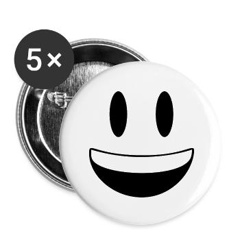 Lächeln - Buttons klein 25 mm (5er Pack) - Weiß - Vorne
