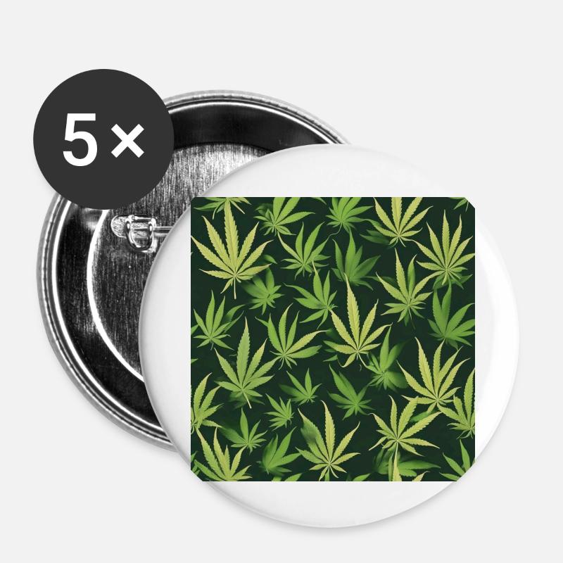 cannabis - Buttons small 1''/25 mm (5-pack) - white