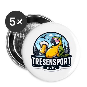 Tresensport e.V. - Buttons klein 25 mm (5er Pack) - Weiß - Vorne