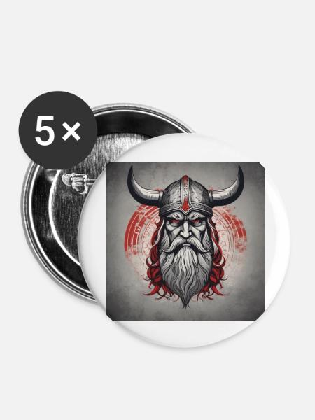Odin - Buttons klein 25 mm (5er Pack) - Weiß