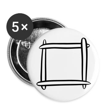 Decorative frame / picture frame. Template. - Buttons small 1''/25 mm (5-pack) - white - Front