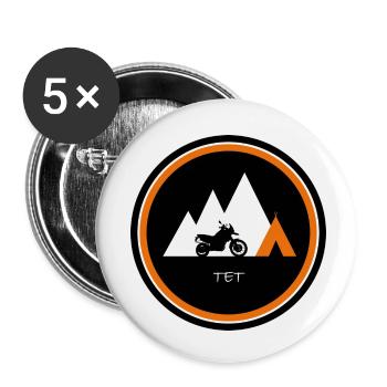 TET - Transeurotrail Adventure The Globe Explorer - Buttons klein 25 mm (5er Pack) - Weiß - Vorne