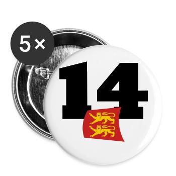 Normandie - Calvados - France - Lot de 5 petits badges (25 mm) - blanc - Devant
